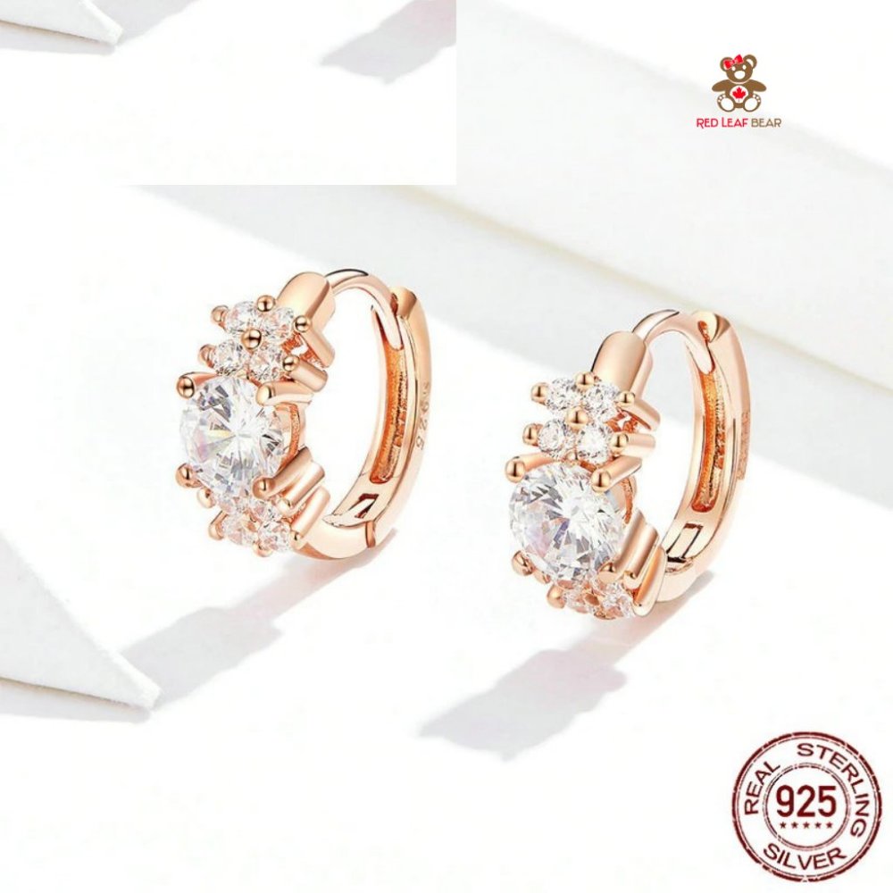 Sterling Silver RoseGold Small Huggie Earrings.
